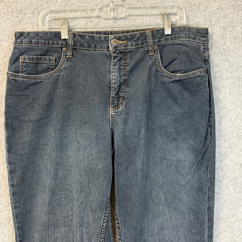 Coldwater Creek Womens Dark Wash Straight Leg Denim Jeans Blue Mid Rise Size 16 - Picture 3 of 13